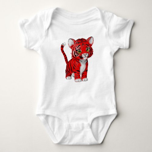 The Little Tiger Red Baby Bodysuit