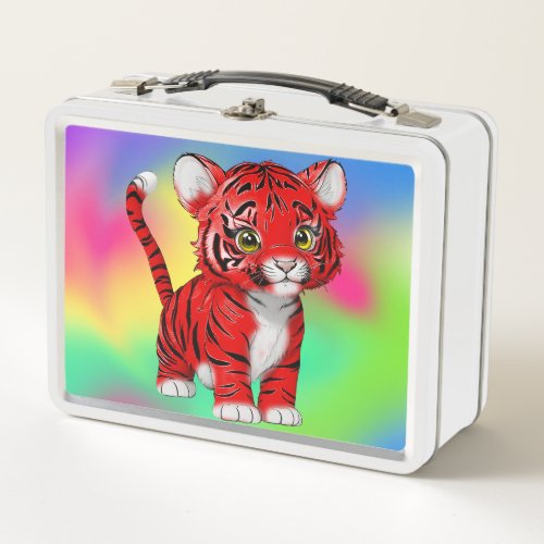 The Little Tiger Red Metal Lunch Box