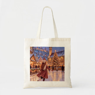 The Little Travel Girl Tallinn Christmas Canvas Tote Bag