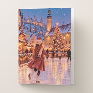 The Little Travel Girl Tallinn Christmas Pocket Folder