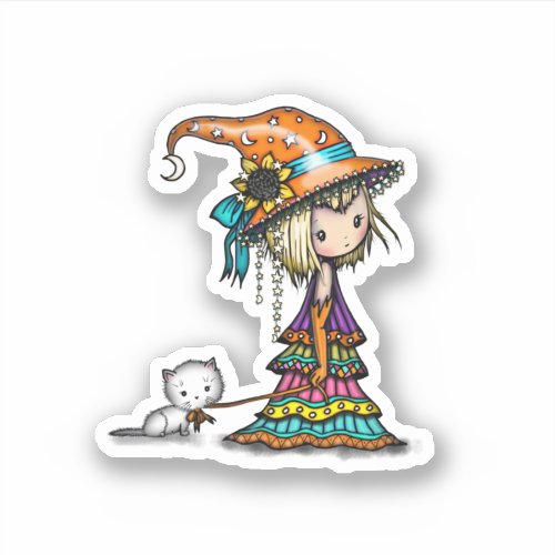 The Little Wanderer Witch and Cat Halloween Sticker