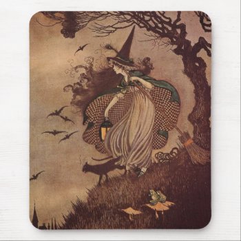 The Little Witch Mouse Pad by Cardgallery at Zazzle