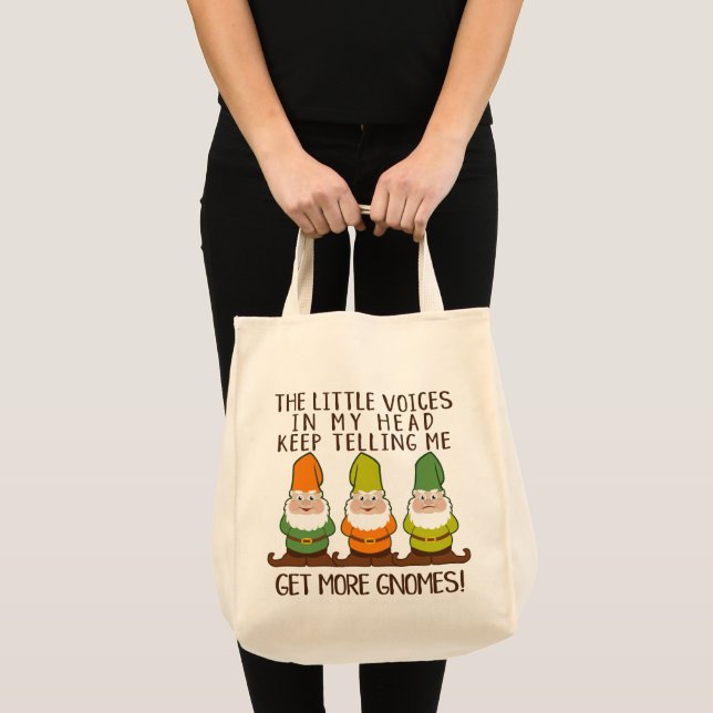 The Littles Voices Get More Gnomes Funny Tote Bag (Front (Product))
