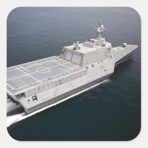 The littoral combat ship Independence 3 Square Sticker