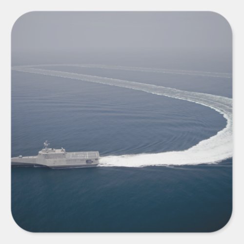 The littoral combat ship Independence 4 Square Sticker