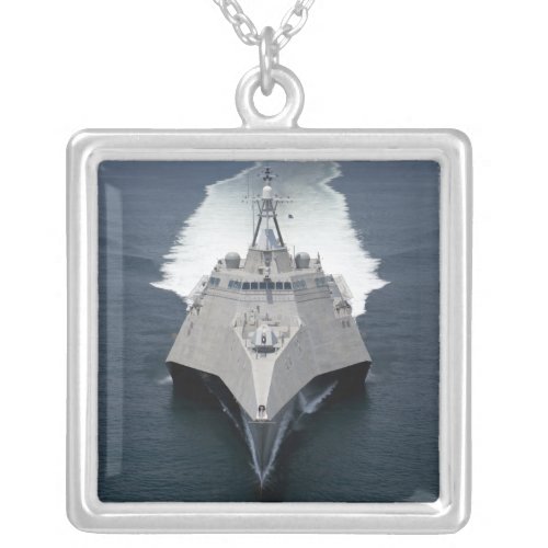 The littoral combat ship Independence Silver Plated Necklace