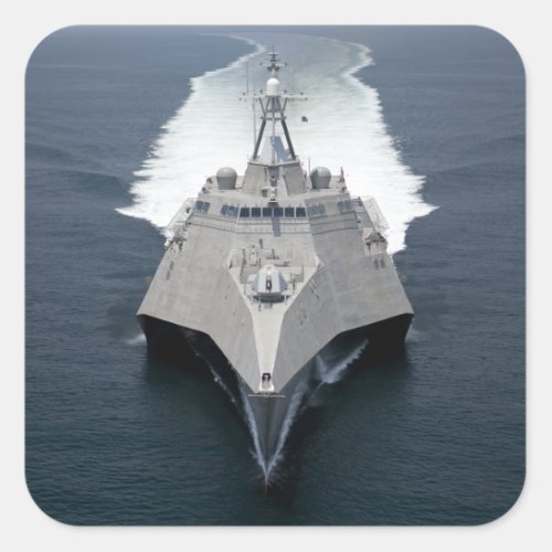 The littoral combat ship Independence Square Sticker
