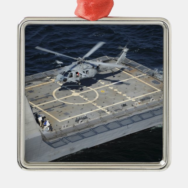 The littoral combat ship USS Freedom Metal Ornament (Front)