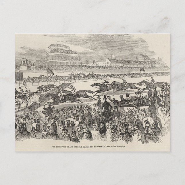 The Liverpool Grand Steeple Chase on Wednesday Postcard (Front)