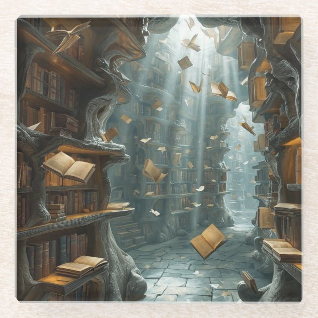 The Living Library Glass Coaster (Front)