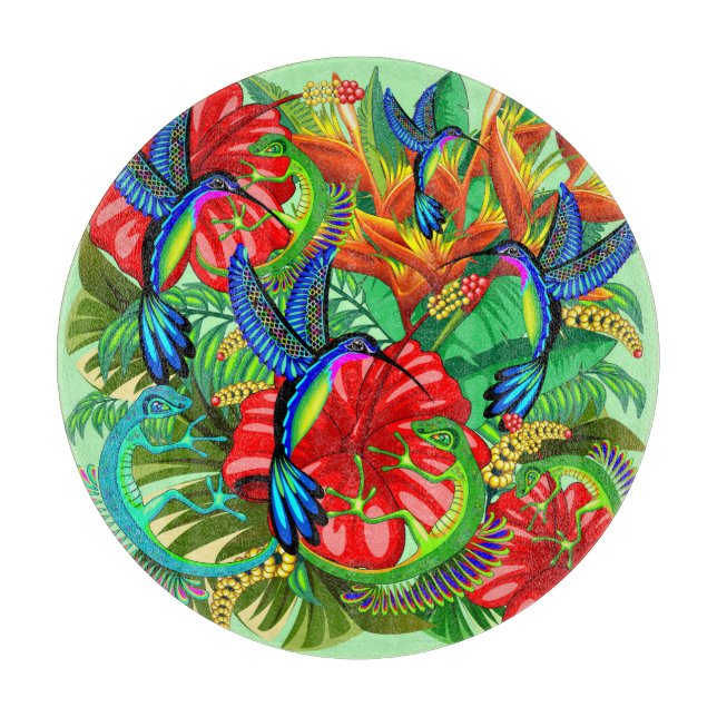 The Lizard and the Hummingbird  Cutting Board (Front)