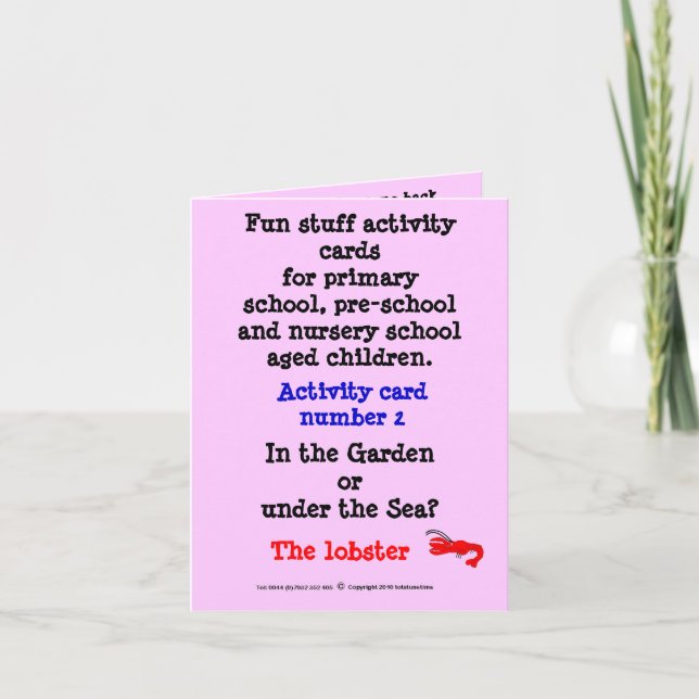 The Lobster - Note size Sample card (Front)
