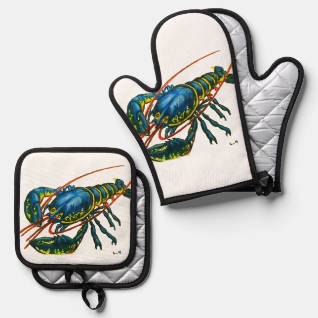 The Lobster Oven Mitt & Pot Holder Set (Front/Back)