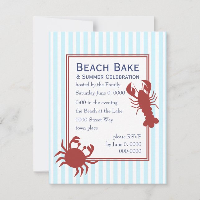 the Lobster & the Crab Invitation (Front)