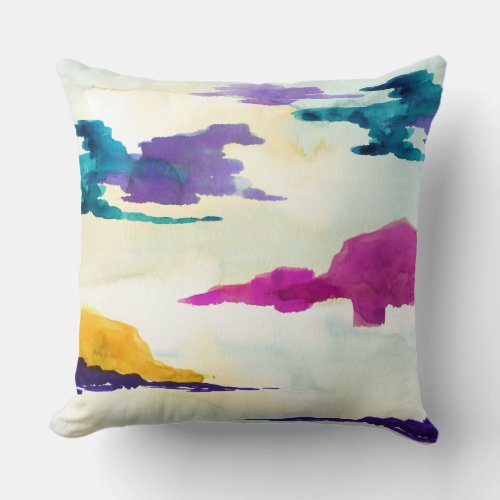 The Loch Scottish Abstract Watercolour Cushion