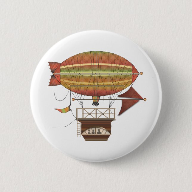 The Locke Hackney Airship Flying Machine Pinback Button (Front)