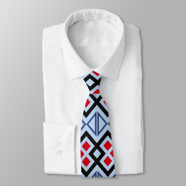 The Lodge Blue Red Neck Tie (Tied)