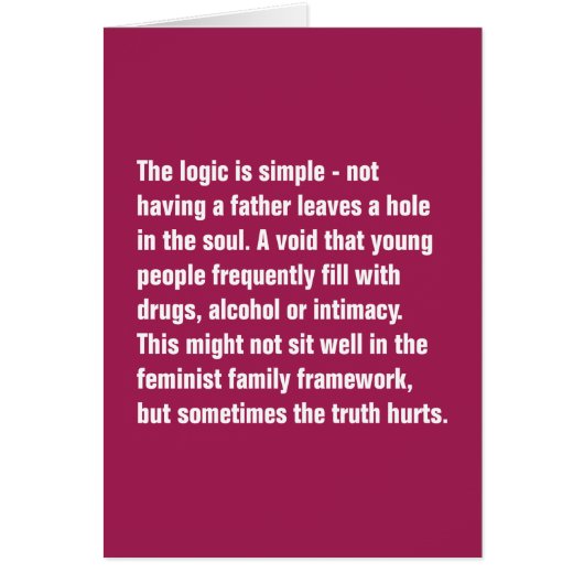 The Logic Is Simple - Not Having A Father … Cards (Front)