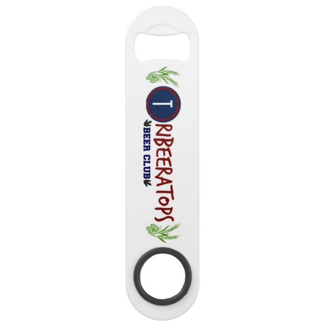 The Logo bottle opener from TriBEERatops Beer Club (Front)