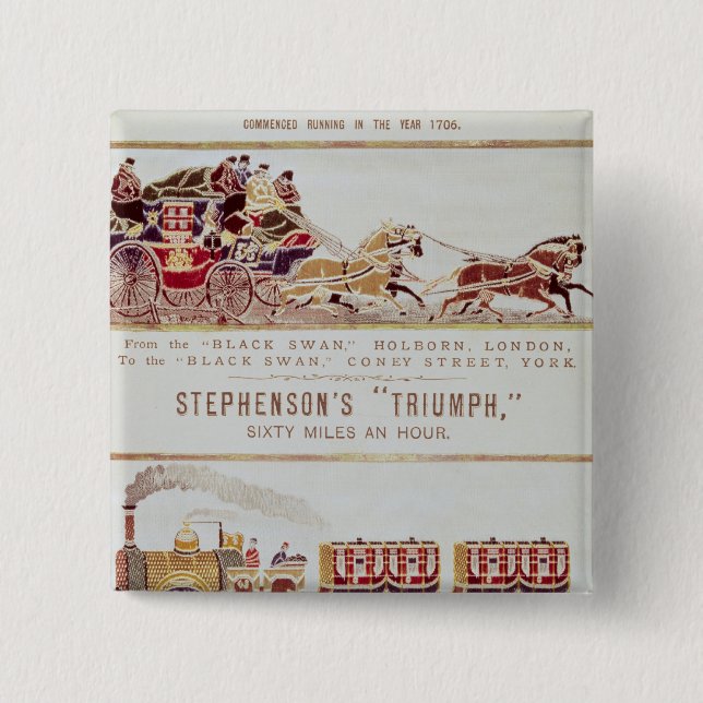 The 'London and York' Royal Mail Coach Pinback Button (Front)