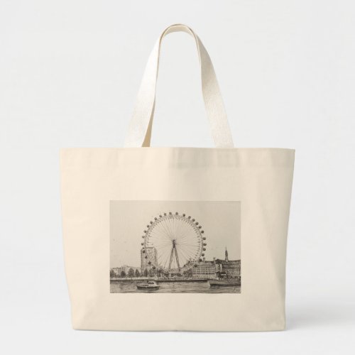 The London Eye 30102006 Large Tote Bag