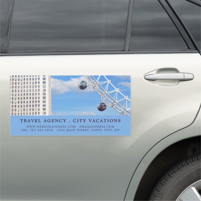 The London Eye, London City, Travel Agent Car Magnet (In Situ)