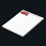 The London Red Bus Notepad<br><div class="desc">This notepad features a vintage red double-decker bus,  which is a famous symbol of London and Britain Personalize it as gift or souvenir using your own text!</div>