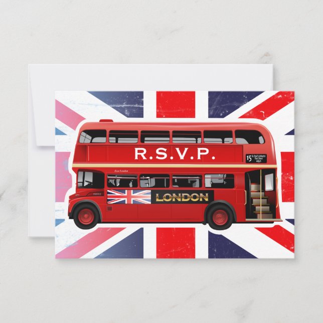 The London Red Bus - RSVP Cards (Front)