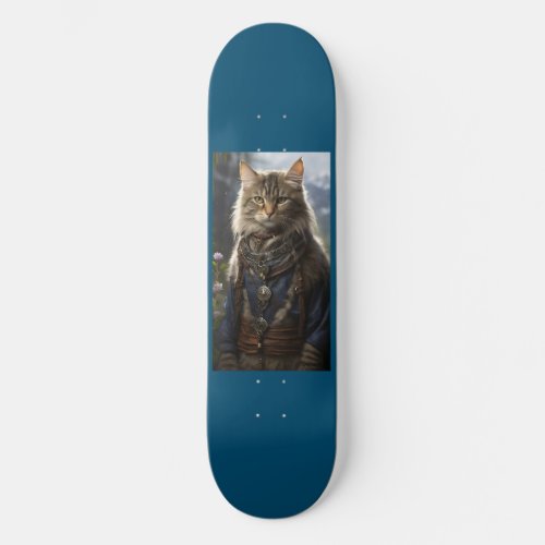 The Lone Cat in the Mystery Forest Skateboard