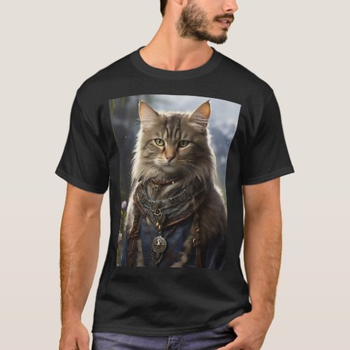 The Lone Cat in the Mystery Forest T_Shirt