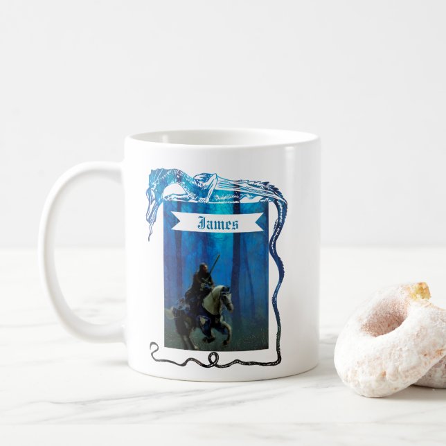 The Lone Knight: A Journey Through the Mist Coffee Mug (With Donut)