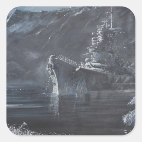 The Lone Queen Of The North Tirpitz Norway1944 Square Sticker