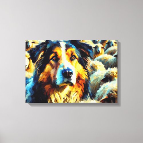 The Lone shepherd dog for home  Canvas Print
