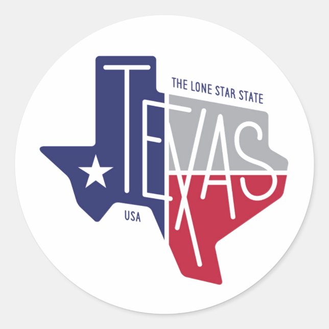 The Lone Star State Classic Round Sticker (Front)