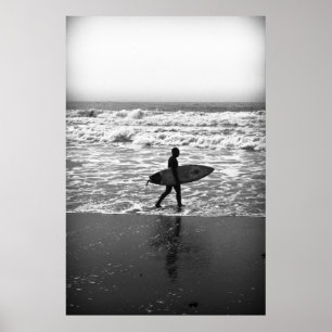 The Lone Surfer and the Sea Poster