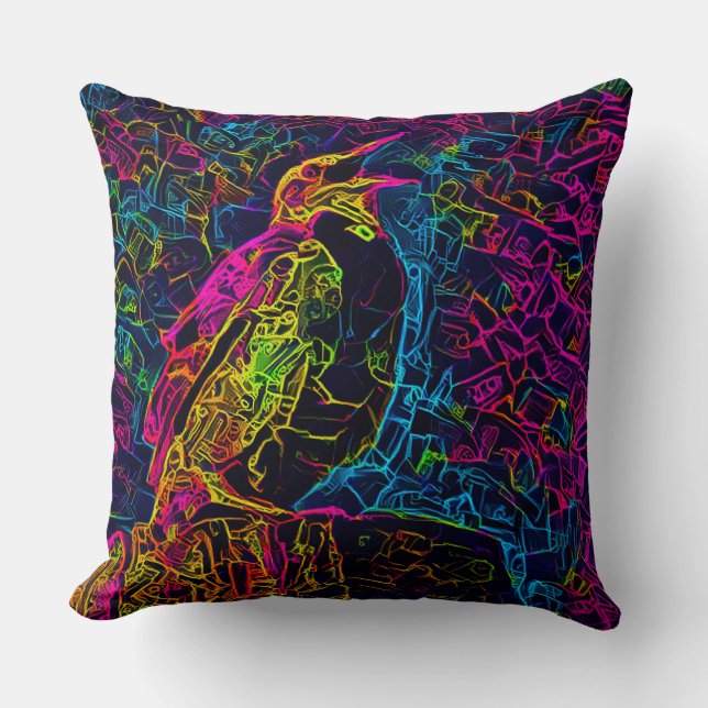 The Lonely Bird 3 Throw Pillow (Front)