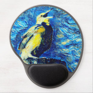 The Lonely Bird VanGogh Style Gel Mouse Pad