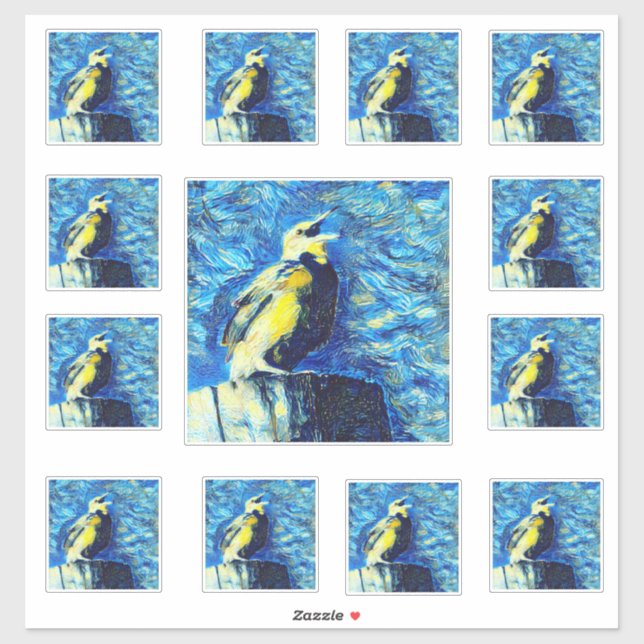 The Lonely Bird VanGogh Style  Sticker (Sheet)