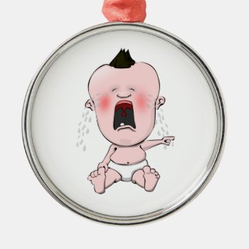 The Lonely Finger Pointing Cry Baby Metal Ornament by gravityx9 at Zazzle