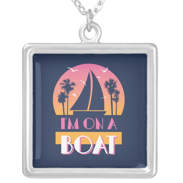 The Lonely Island - I'm On A Boat Silver Plated Necklace (Front)