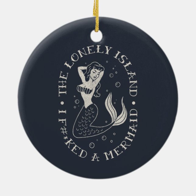 The Lonely Island Mermaid Ceramic Ornament (Back)