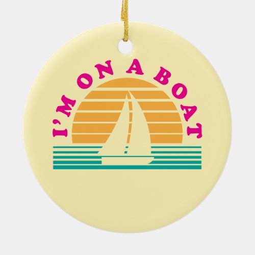 The Lonely Island On A Boat Ceramic Ornament