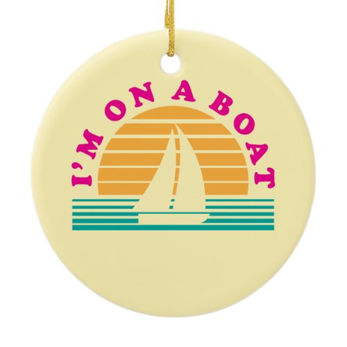 The Lonely Island On A Boat Ceramic Ornament