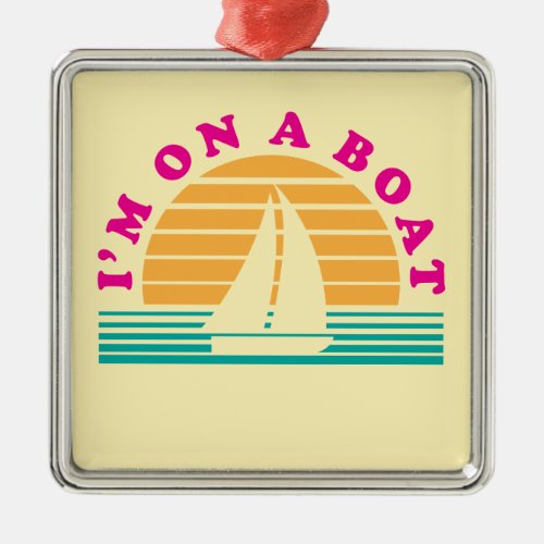 The Lonely Island On A Boat Metal Ornament