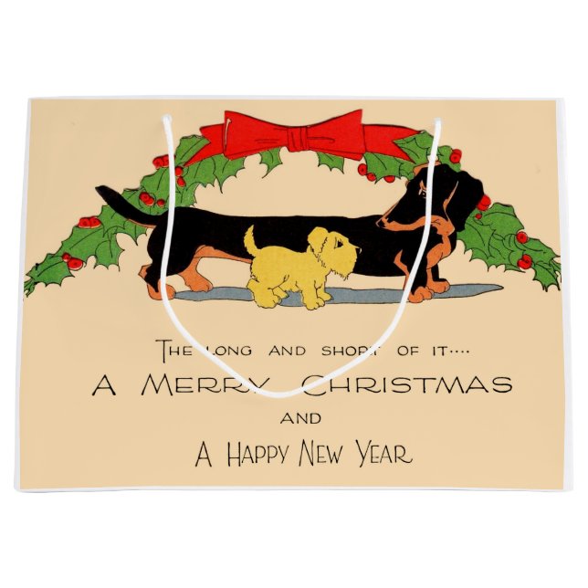 The Long and Short of It - Merry Christmas Large Gift Bag (Front)