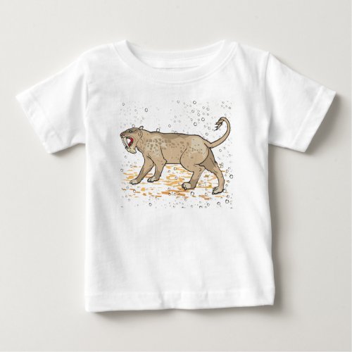 The long_fanged lioness with a terrifying open mou baby T_Shirt