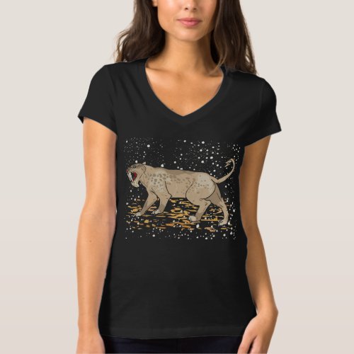 The long_fanged lioness with a terrifying open mou T_Shirt