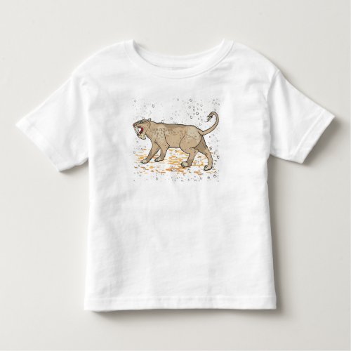 The long_fanged lioness with a terrifying open mou toddler t_shirt