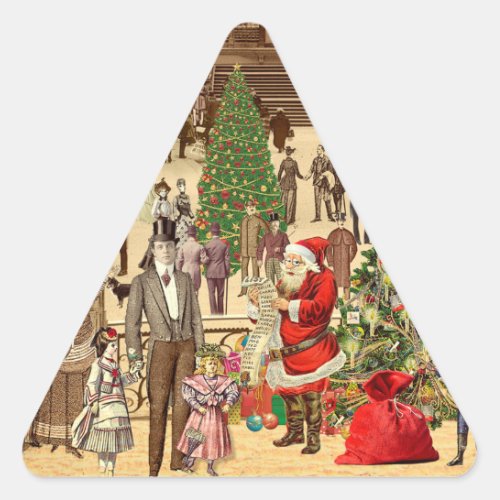 The Long List of Santa Claus Triangle Sticker