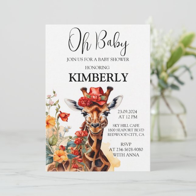 The Long Neck Giraffe Invitation (Standing Front)